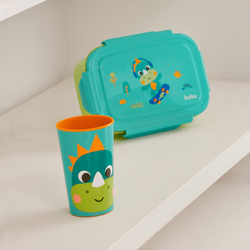Bentô Box Aço Inox 600ml Marmita Lancheira Buba Zoo Dino