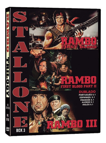 Trilogia Rambo/ Stallone/ Box3 Slim/ Pk8168 /4691/4692/4693