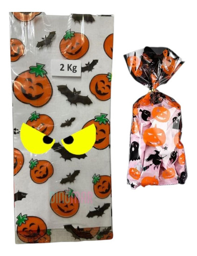 Bolsa De Celofan De 2kg 100pzs Halloween Fiesta 30*13 Muerto