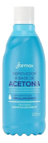Removedor Esmalte Acetona Hidratante Farmax 200ml Kit C/3 Un