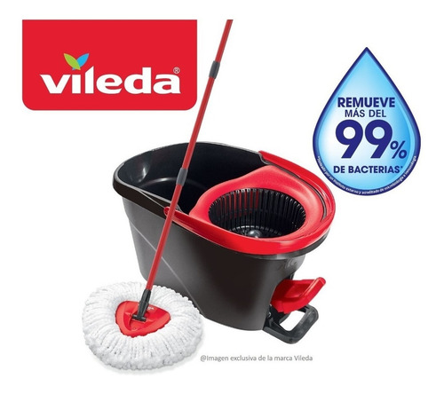 Imagen 6 de 7 de Balde Escurridor Centrifugo Vileda A Pedal Mopa Microfibra