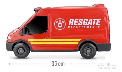 Caminhão De Brinquedo Bombeiro Infantil Carrinho Van Resgate