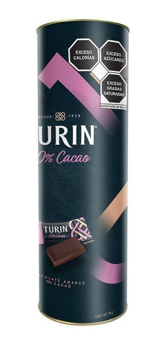 Imagen 2 de 3 de Turín Chocolate Amargo 70% Cacao 175 G