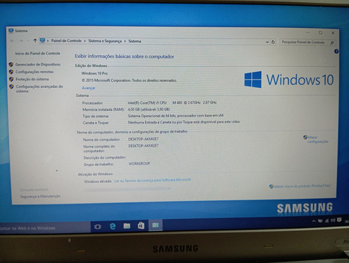 Notebook Samsung Rv411,intel Core I5 M480,4gb,hd500gb,cons Prata