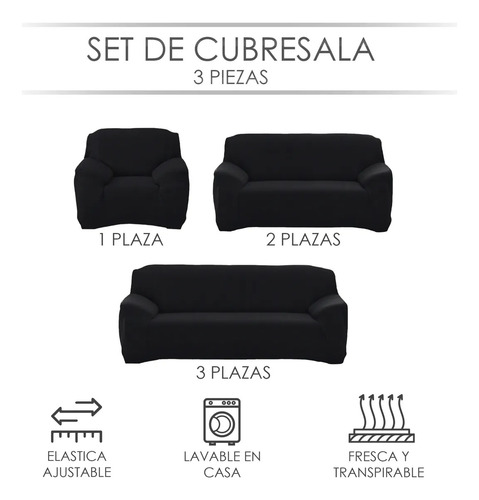 Protector Cubre Sala Ajustable Elástico Stretch 3pz.