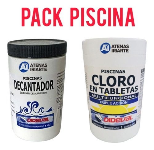 Pack Cloro Triple Acción 1kg Y Decantador Clarificador 1kg