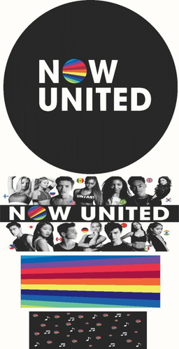 Kit Painel Redondo Now United + Faixas De Cilindros