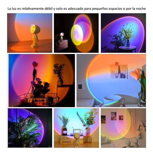 Proyector De Luz De Atardecer, Luz Nocturna Led De 7 Colores