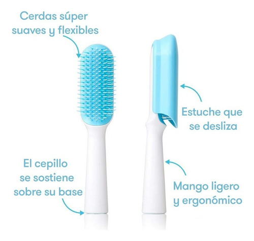 Cepillo Desenredante Para Cabello Fino O Liso Frida Baby Color Celeste Celeste