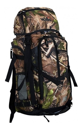 Mochila Camping Senderismo Semi-imperemable C/funda Wallis Color Camuflaje