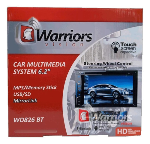 Radio Warriors Wd-826 2 Din Mirrorlink 6.2 Pul Dvd Bluetooth