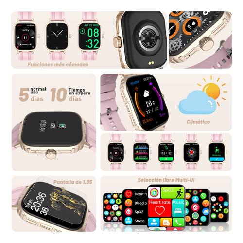Smartwatch Reloj Inteligente Llamada Mujer Hombre Plus