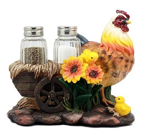 Ebros Gift Country Farm Mother Hen With Chicks Glass Salt Pe