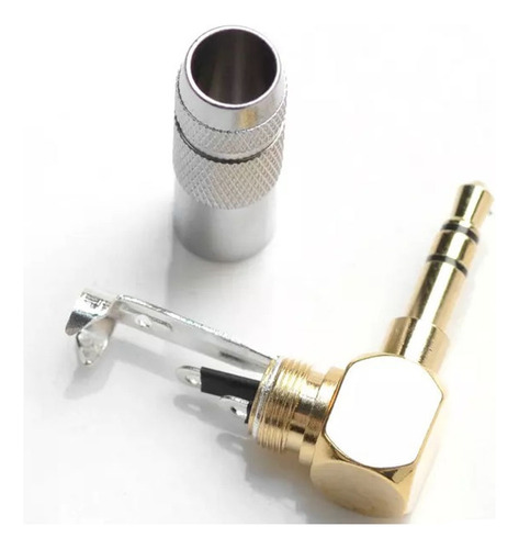 Conector De Audio De Ángulo De 90 Grados Chapado En Oro Con