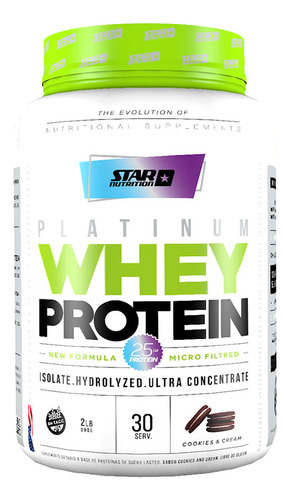 Star Nutrition Platinum Whey Protein X 2lb Cookies And Cream