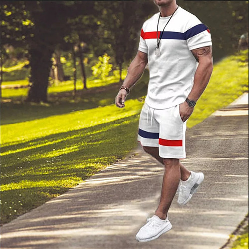 Conjunto De Camiseta De Verano De Dos Piezas Para Hombre [u]