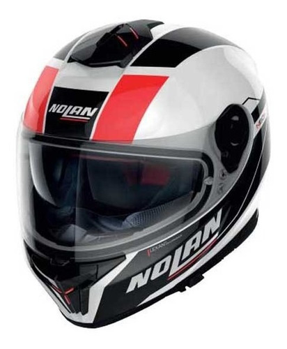 Casco Integral Nolan N80-8 Mandrake N-com Blanco + Rojo Bamp