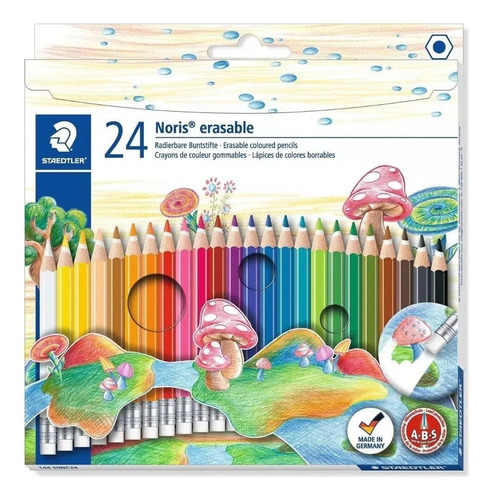 Lapices Staedtler Noris Erasable Borrables X 24 Colores  