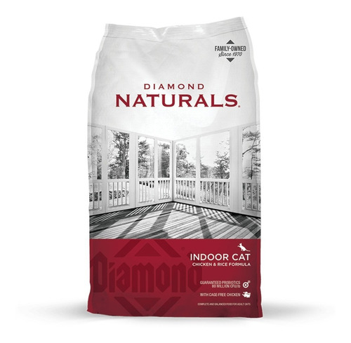 Alimento Diamond Naturals Indoor Cat para gato adulto sabor pollo y arroz en bolsa de 8.16kg