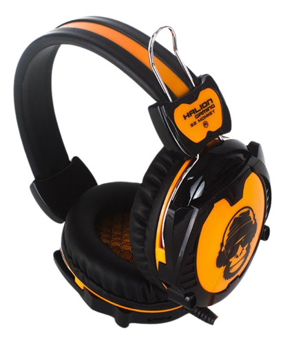 Audifono Gamer Halion S2 Monkey Negro/naranja