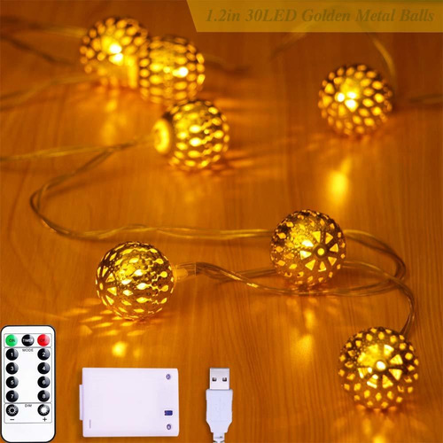 Anlaibao Globe String Lights 17ft 30 Led Big Golden L B...