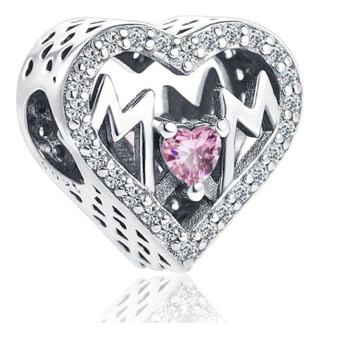 Charm Mom Mama Plata S925 Corazon Family Dije Familia