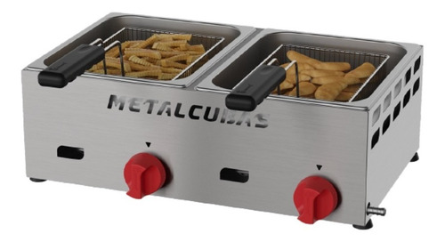 Fritadeira À Gás 6 L Inox Com 2 Cestos Frcg6 Bp Metalcubas Cor Cinza Frequência 50/60hz