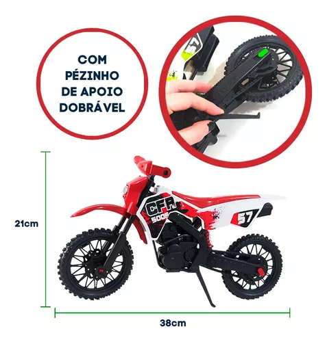 Moto De Brinquedo Motocross Trilha Suspensão Corrida Grande verde