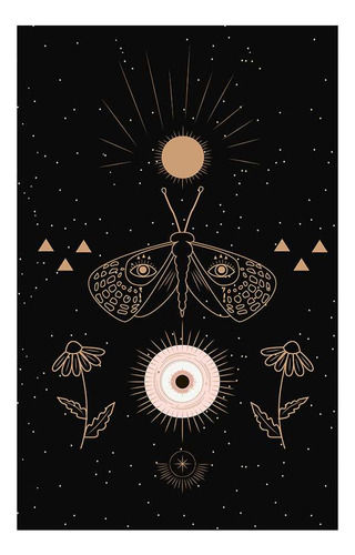 Vinilo 50x75cm Oro Cosmos Mariposa Sol Flores Figuras