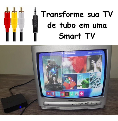 Cabo Av Rca P/ Tv Box - Transforme Sua Tv De Tubo Em Smart