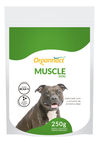 Muscle Dog 250g Organnact Suplemento Muscular Hipercalorico 