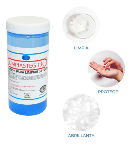Liquido Para Limpiar Joyería Plata Limpiasteg + Paño Chico