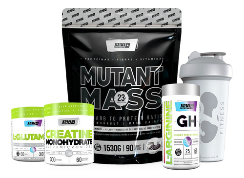 Mutant Mass+glutamina+creatina+arginina+shake-star Nutrition Sabor Cookies