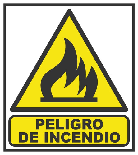 Cartel Peligro De Incendio 40x45 Cm Oferta!!!