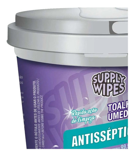 Lenço Umedecidos Antisseptico Balde 150 Unidades Supplyclean