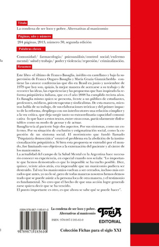 Imagen 2 de 3 de La Condena De Ser Loco Y Pobre (franco Basaglia)