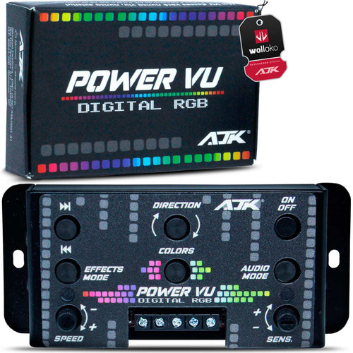 Kit Nova Central Ajk Sound Power Vu Para Faróis Rgb Digital