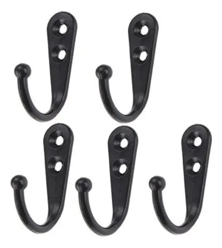 Yetaha Ganchos De Pared Negros Con 10 Tornillos, Gancho Para