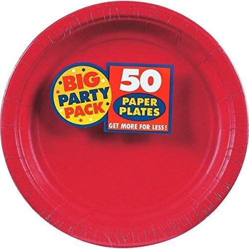Platos De Papel Roja De La Cena De Manzana Grande Party Pack