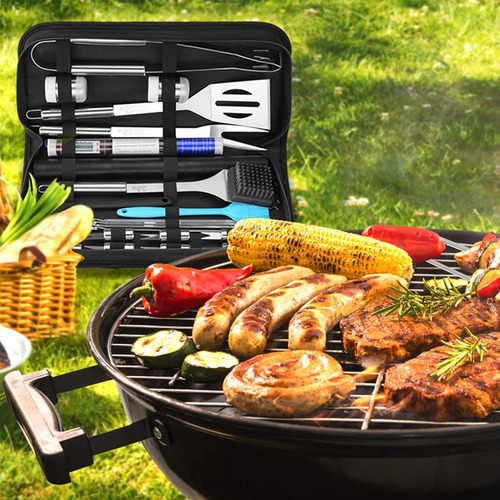 Kit Utensilios Parrillas Barbecue De Acero Inoxidable 25pcs
