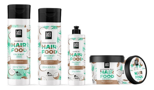 Kit Hair Food Coconut Yamá Shampoo + Condicionador + Máscara