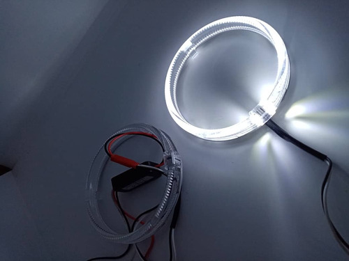 X2 Anillos Luz Led Circular Universal Ojos De Ángel Blanco