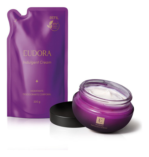  Kit Eudora Indulgent: Creme Hidratante 250g + Refil 200g