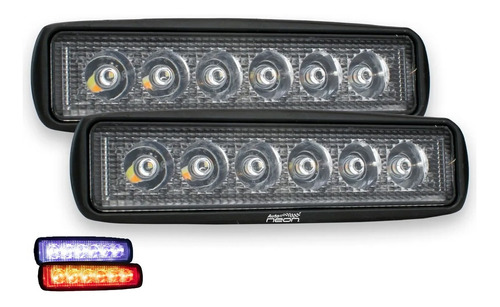 Barra Faro 6 Led Bicolor Estrobo Auxiliar Varios Colores