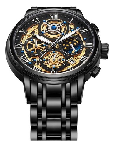 Reloj Deportivo Lige De Cuarzo Para Hombre, Color Negro