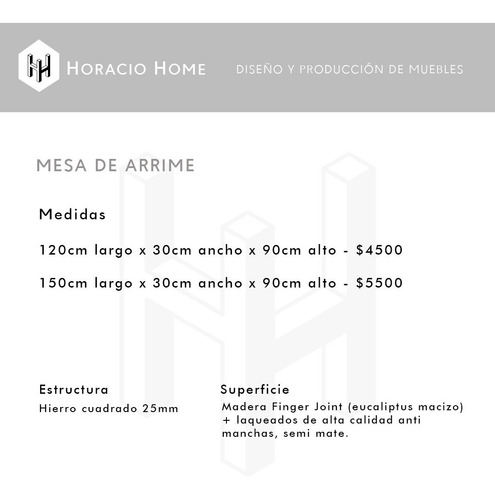Mesas De Arrime 150 Juego Living Hierro Madera- Horacio Home