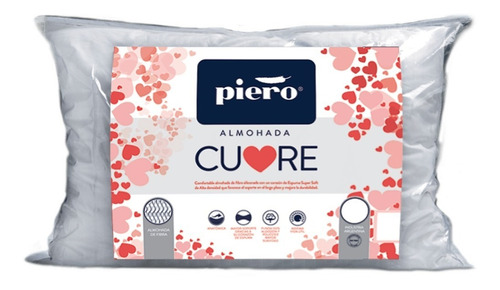 Almohada Piero Cuore 70x40 De Fibra Con Corazón De Espuma