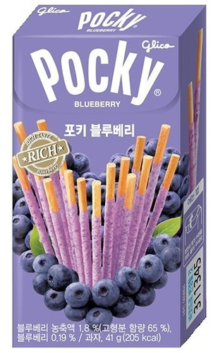 Pocky Blueberry Mora Azul 40g Glico Dulces Coreanos 