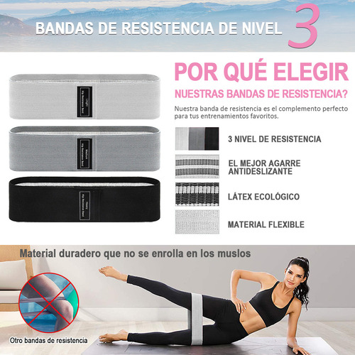 - Bandas Elásticas Para Ejercicio, 3 Niveles De Bandas De