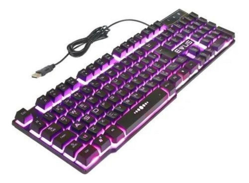 Teclado Gamer Thunder Evus Tc-05 Iluminado Rgb Usb